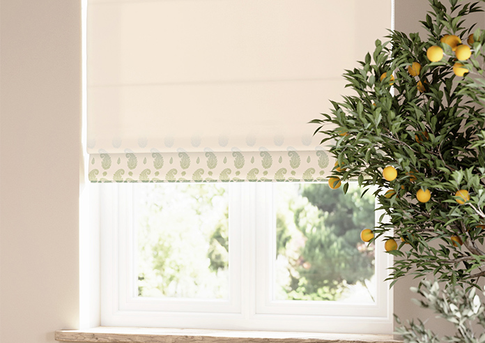Petal & Block Paisley Mist, Neem - Twist&Fit Roman Blind - Image 5